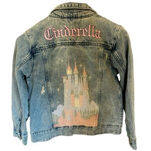 Like new Cinderella Jean jacket, size 7/8, embellishments and jewels, slipper